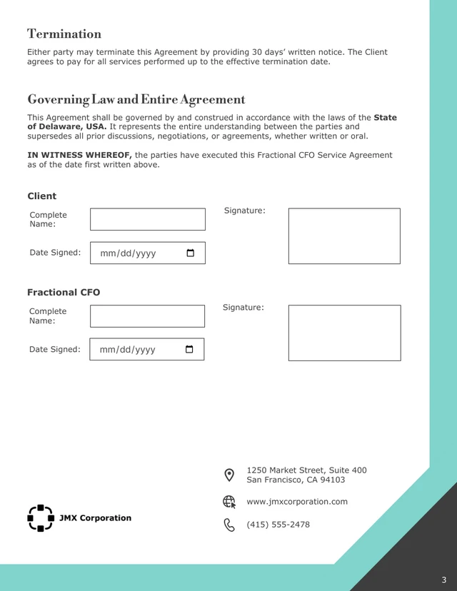 Fractional CFO Contract Template - page 3