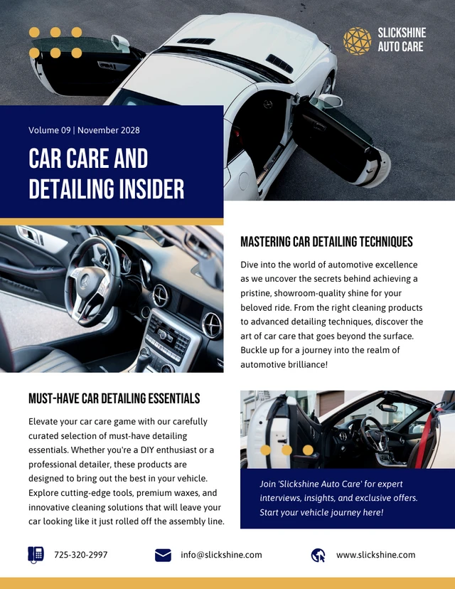 Car Care and Detailing Newsletter Template