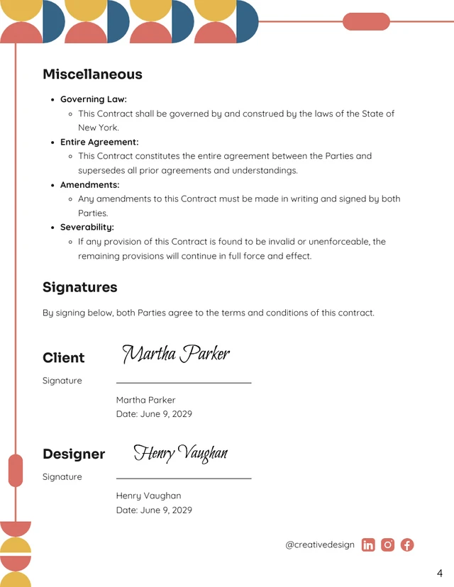 Graphic Design Contract Template - صفحة 4