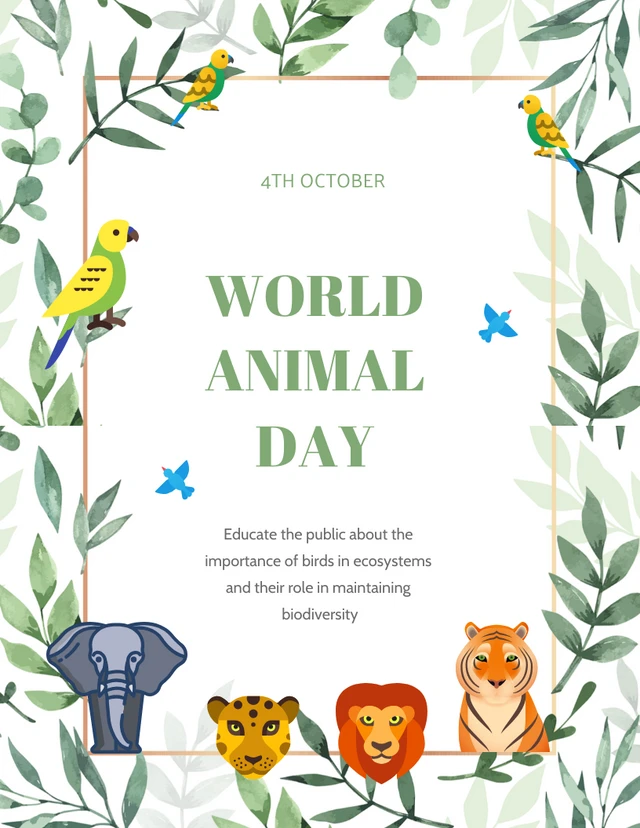 World animal day Simple Green Simple Flyer Template