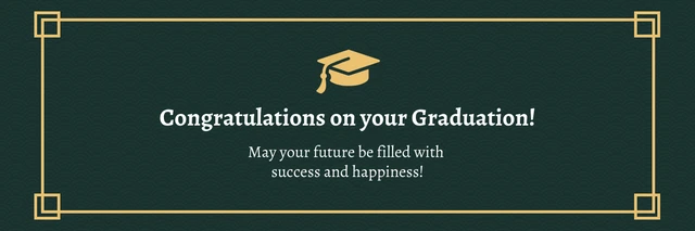 Green And Gold Simple Vintage Classic Graduation Banner Template