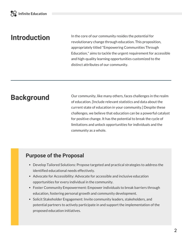 Community Education Proposal - Page 2
