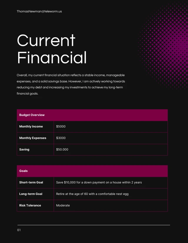Dark Red Financial Plans - Page 2