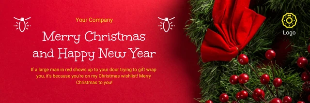 Red Modern Professional GreetingChristmas Banner Template