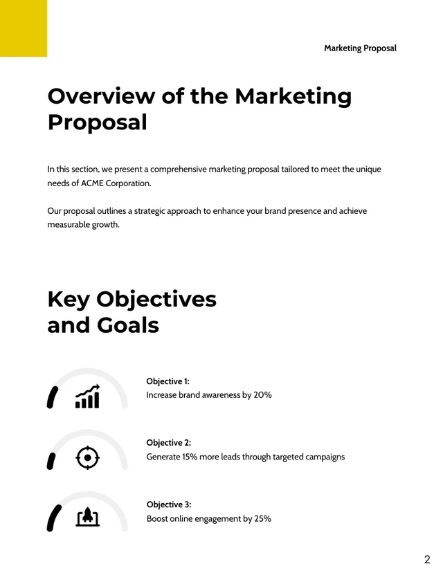 Grey and Yellow Minimalist Marketing External Proposal - Page 2