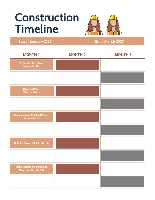 Brown Building Project Schedule Template