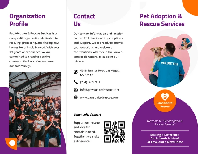 Pet Adoption & Rescue Services Brochure - Page 1