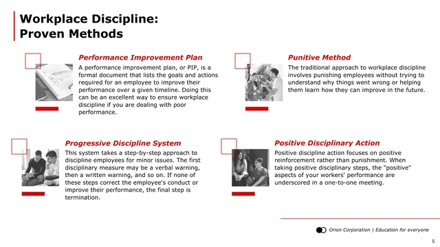 Red and White Disciplinary Training Business Presentation Template - Page 5