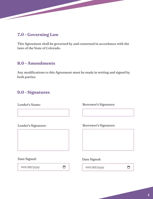 Debt Contract Template - page 3