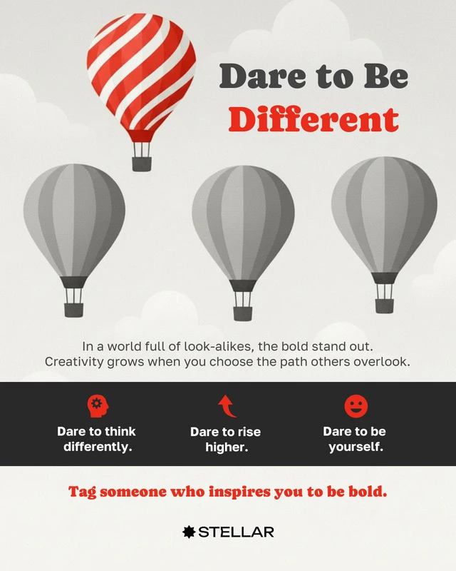 قالب "تجرأ على أن تكون مختلفًا" على وسائل التواصل الاجتماعي