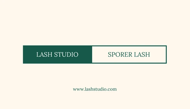 Light Yellow And Green Simple Lash Business Card - Page 1