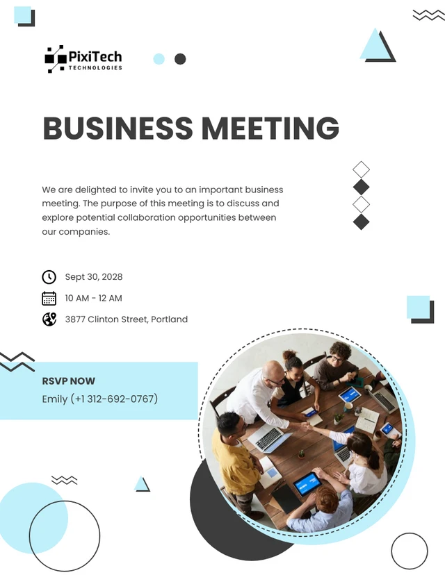 Abstract Geometric Business Meeting Invitation Template