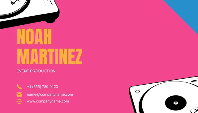 Pink And Blue Minimalist Playful Dj Event Business Card - page 2