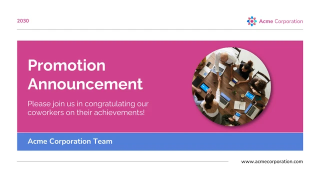 Congratulatory Promotion Announcement Company Presentation - Página 1