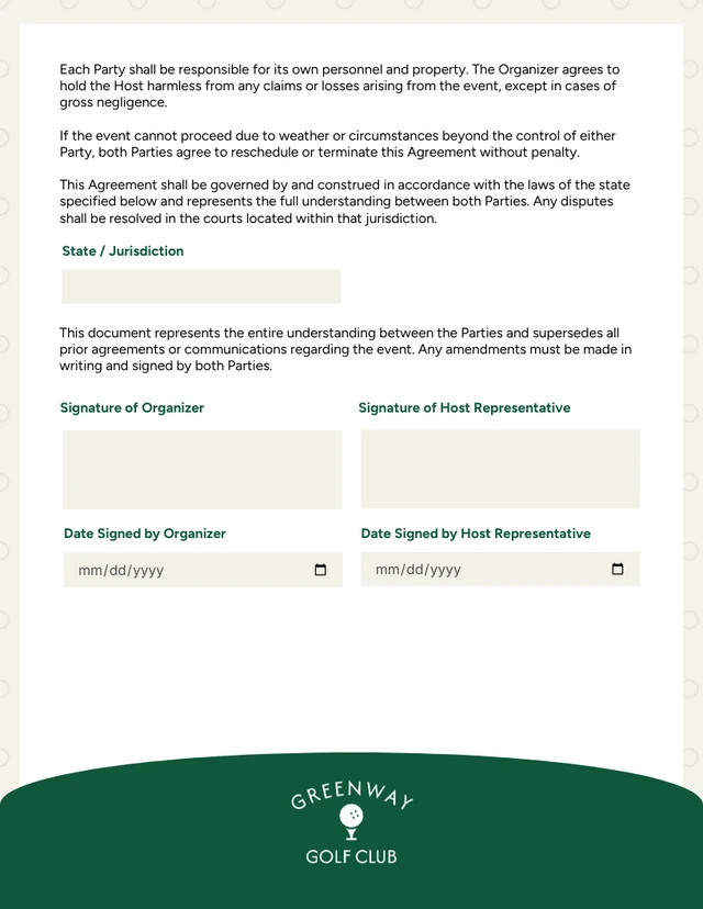 Golf Tournament Contract Template - Página 2