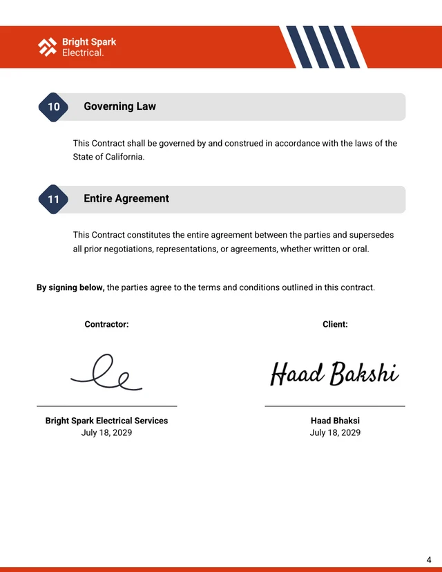 Residential Electrical Contract Template - page 4