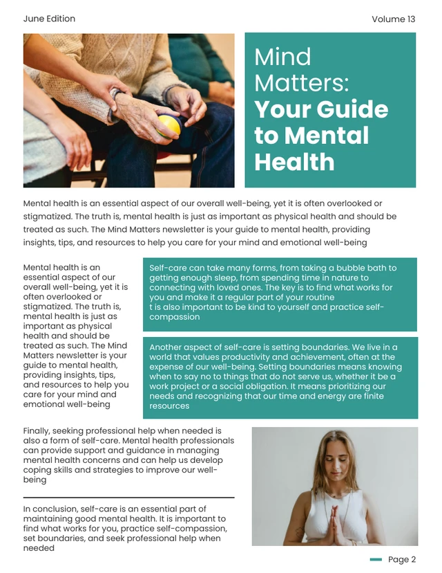 Tosca Green Your Guide To Mental Health Newsletter