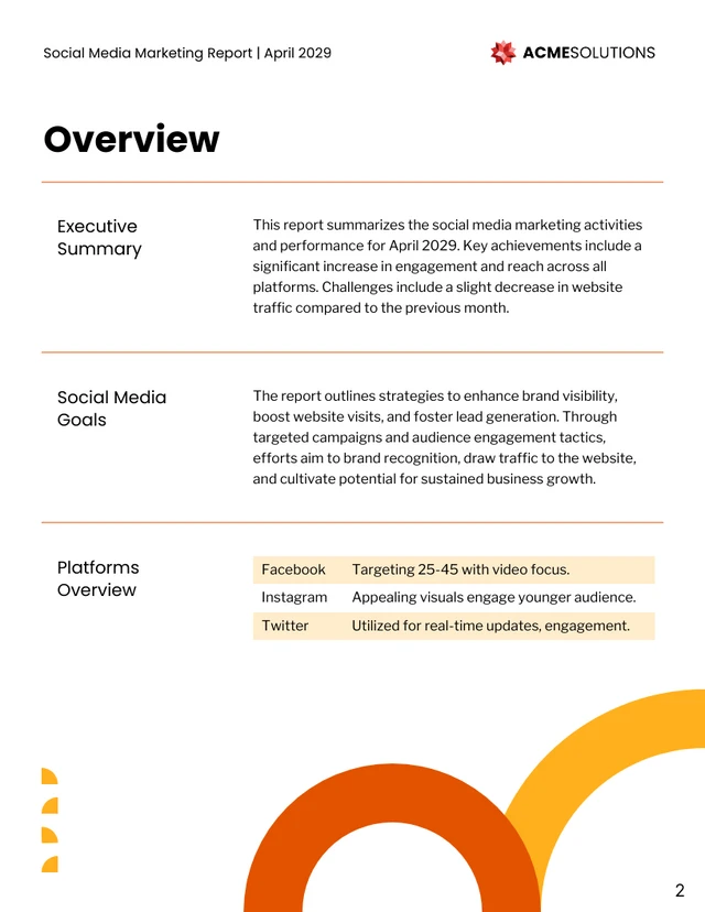 Social Media Marketing Report Template - page 2