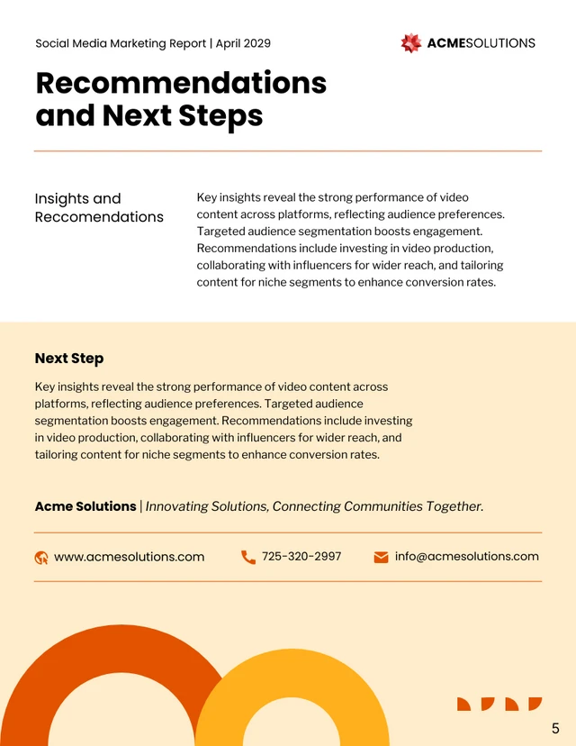 Social Media Marketing Report Template - Page 5