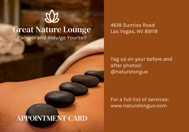 Brown Modern Aesthetic Appointment Card - Seite 1