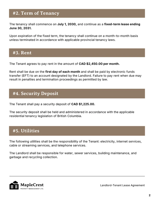 Landlord Contract Template - Página 2