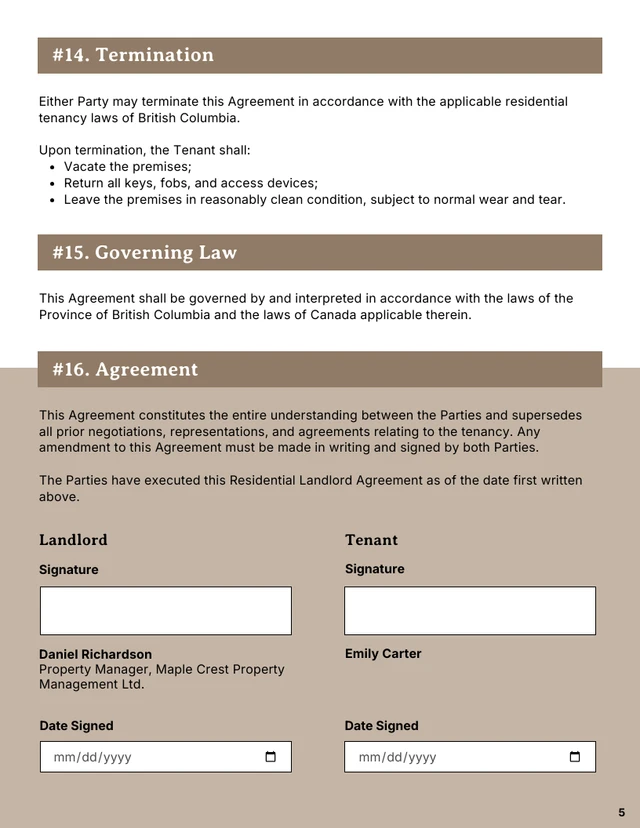 Landlord Contract Template - Página 5