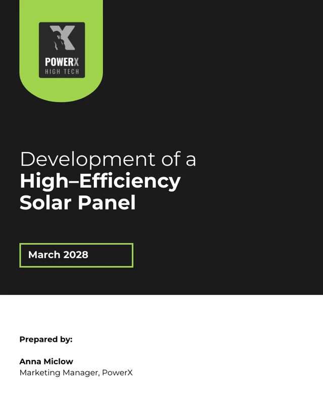 Dark Brown and Green Solar Technology White Paper Template - Página 1