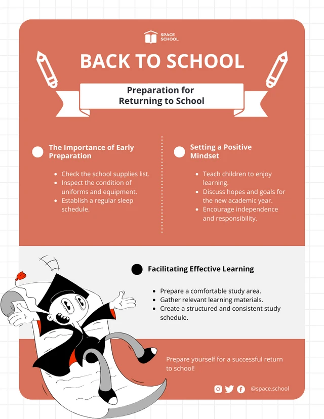 Ritorno a scuola: modello di preparazione per il ritorno a scuola