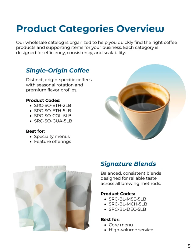 Wholesale Coffee Product Catalog Template - Página 5