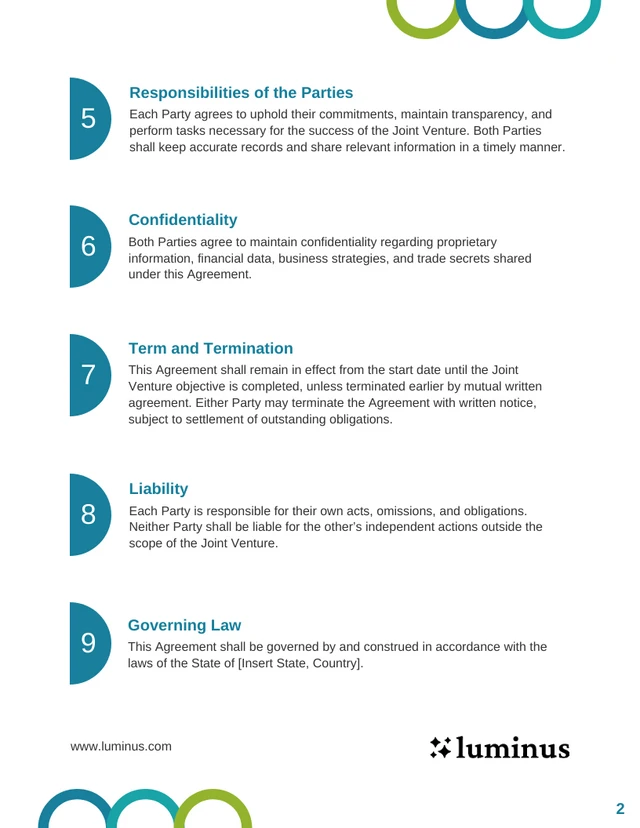 Joint Venture Contract Template - page 2