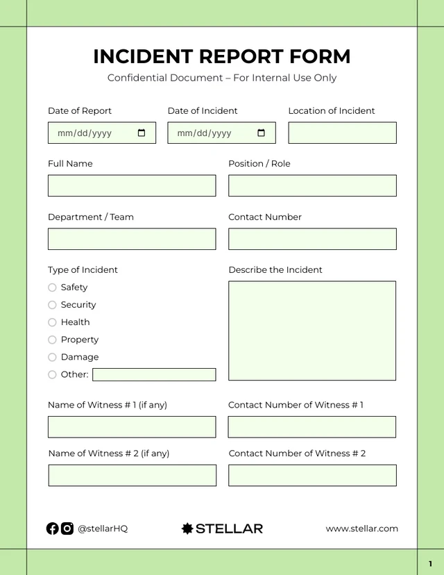 Light Green Incident Report - صفحة 1