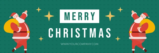 Green And White Illustration Simple Santa MerryChristmas Banner Template