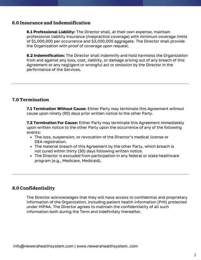 Medical Director Contract Template - Página 3