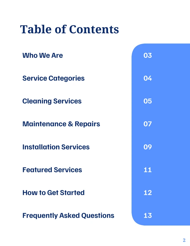 Residential Services Catalog Template - Página 2
