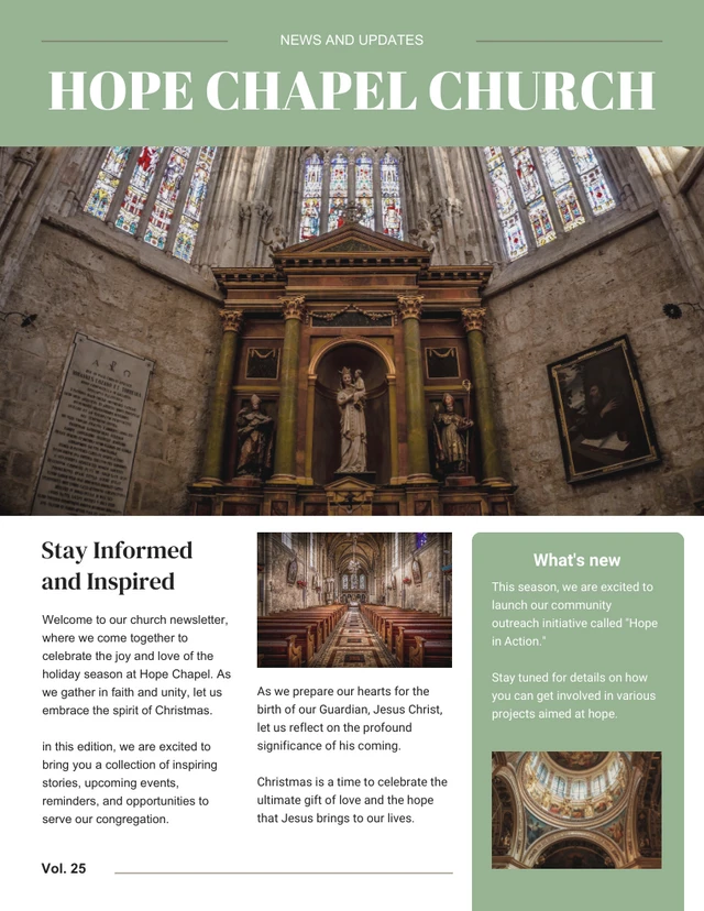 Retro-Mint-Kirchen-Newsletter-Vorlage