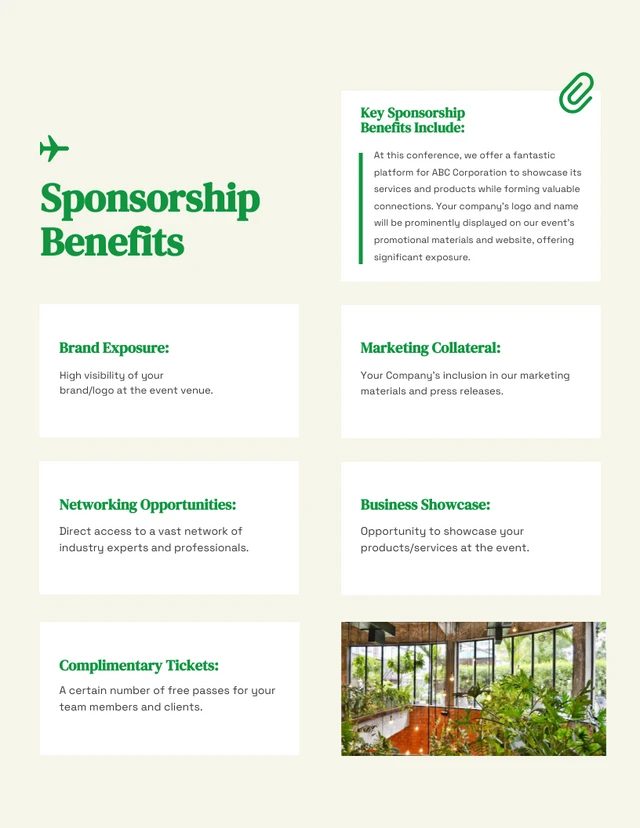 Green Minimalist Sponsorship Proposal - Page 4
