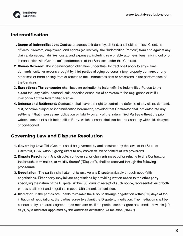 Self Employment Contract Template - Pagina 3