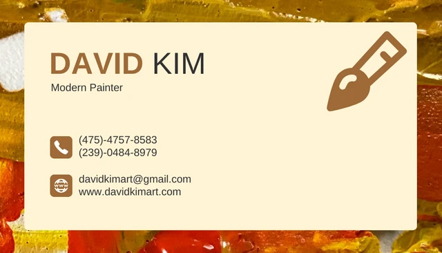 Brown And Red Watercolor Abstract Professional Painting Business Card - Page 2