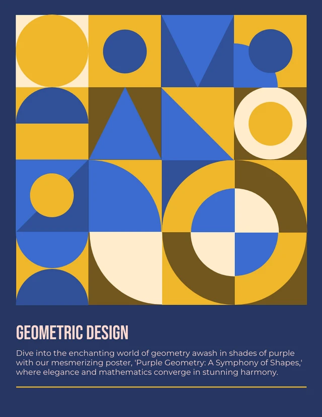 Navy Modern Geometric Poster Template