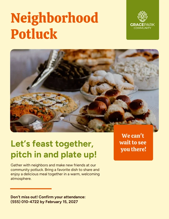 Potluck Flyer Template Potluck Flyer Template