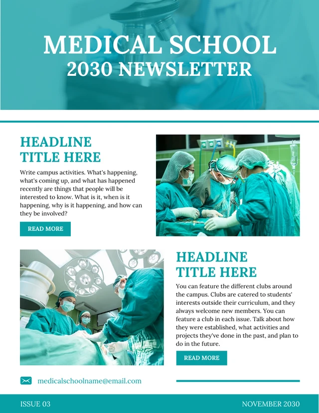 White And Green Modern Medical School Email Newsletter