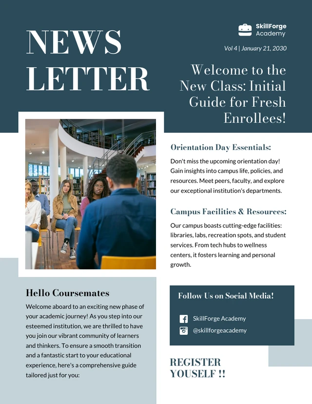 Course Enrollment Welcome Newsletter Template