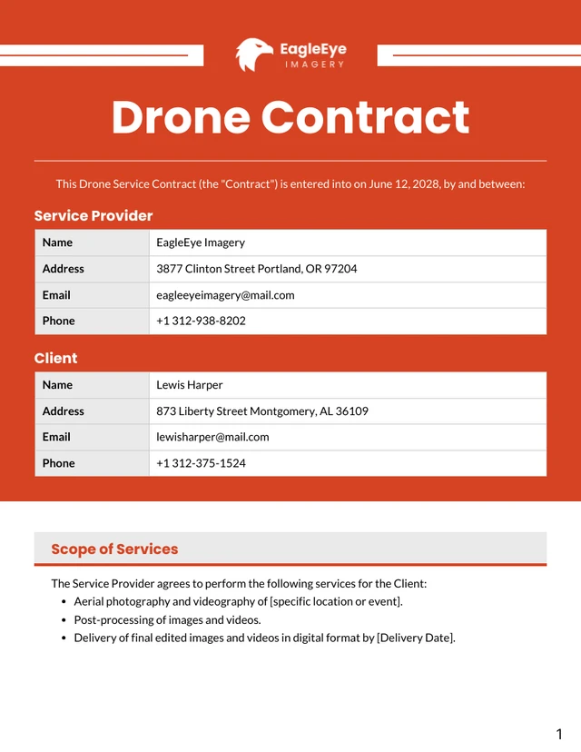 Drone Contract Template - Seite 1