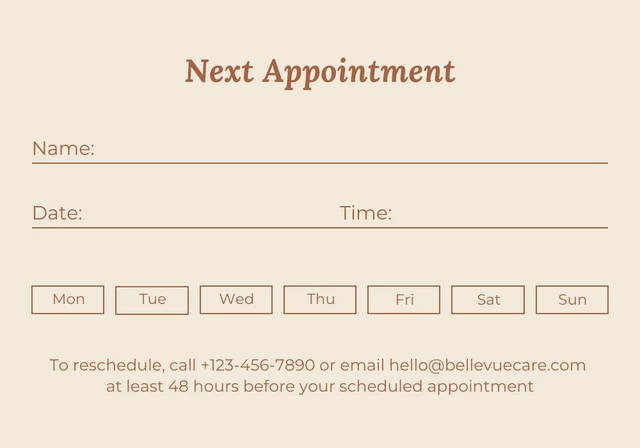 Beige And Brown Minimalist Hair&Cosmetic; Appointment Card - Page 2