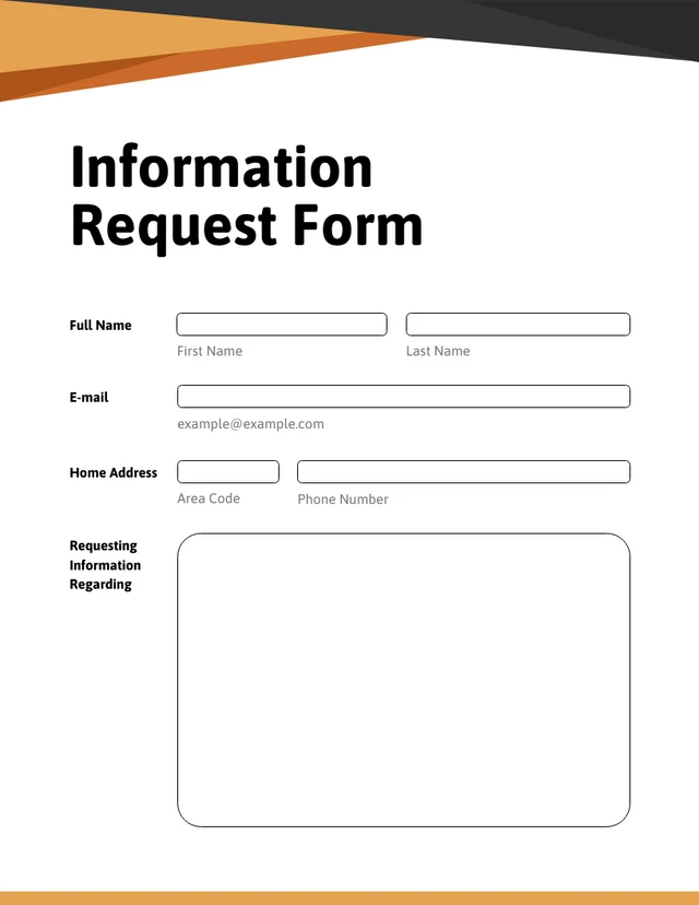 Orange and Black Simple Request Forms Template