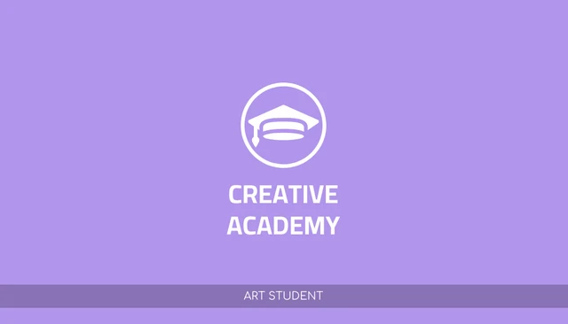 Lilac Simple Creative Student Business Card - Seite 1