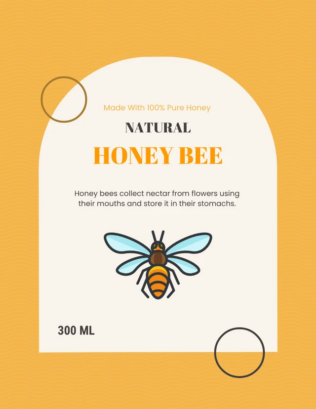 Poster Honey Bee Natural  Template