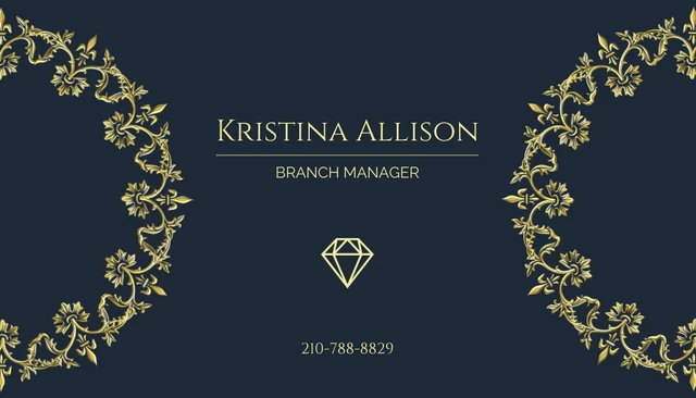 Simple Luxurious Jewelry Business Card - Page 1