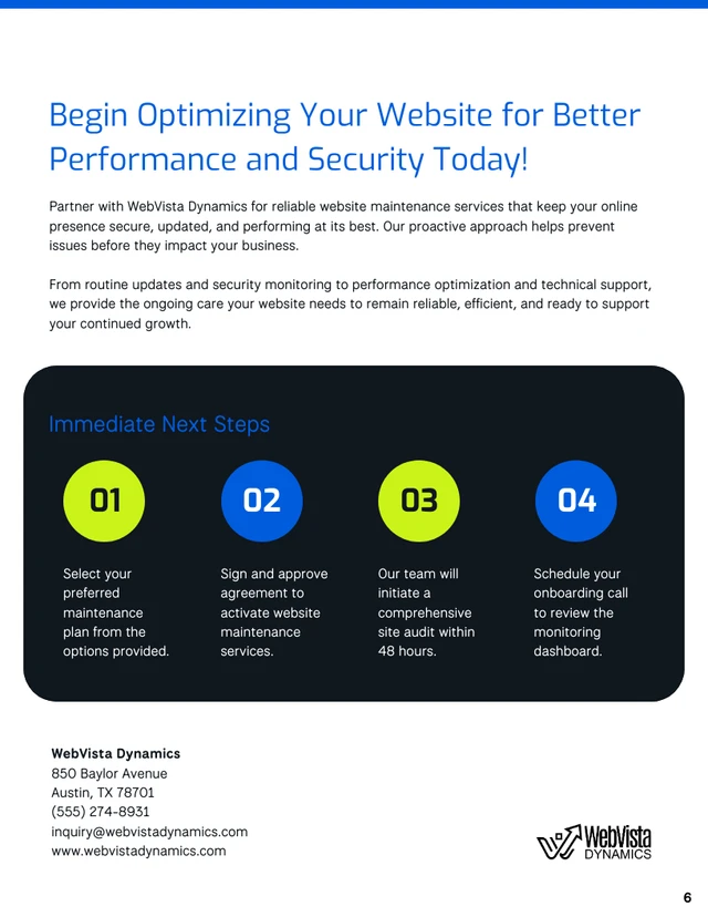 Website Maintenance Proposal Template - صفحة 6