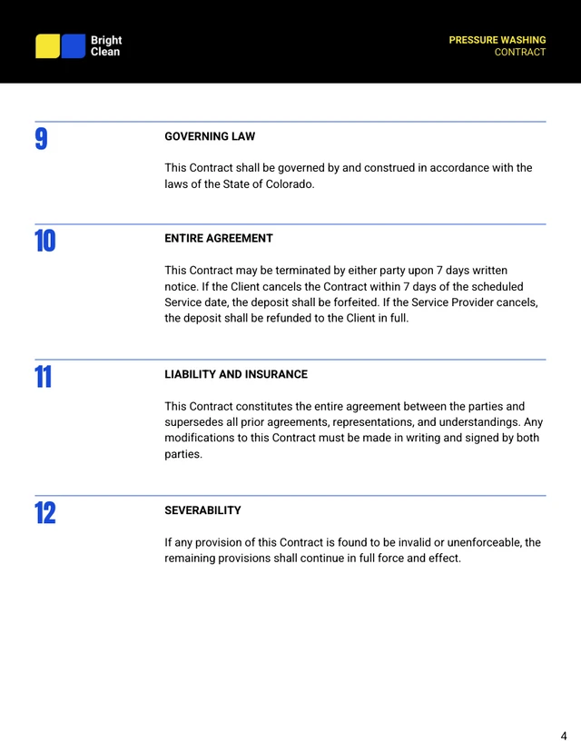 Pressure Washing Contract Template - Seite 4